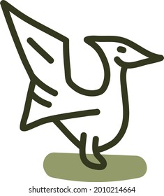 Urvogel dinosaur, illustration, vector on a white background.