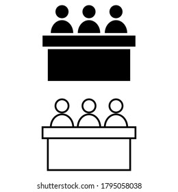 ury group committee icon vector set. jurors illustration sign collection. committee symbol.