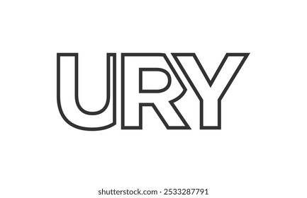 URY logo design template with strong and modern bold text. Initial based vector logotype featuring simple and minimal typography. Trendy company identity ideal for businesses brand presence.