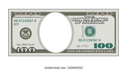 U.S. 100 dollar. Souvenir. Vector. Eps-10	