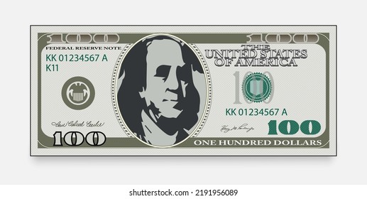 U.S. 100 dollar. Vector. Eps-10