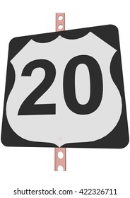 US 20 Route sign