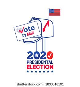 US 2020 Presidential Election Vote by mail logo Vector illustration