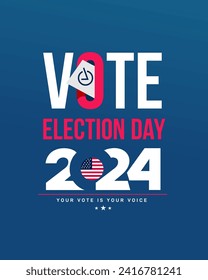 US 2024 Presidential Elections Event Banner, background, card, print.website design. Vote in USA, banner design. Election voting poster. Political election campaign Vote day, November 5. US Election.