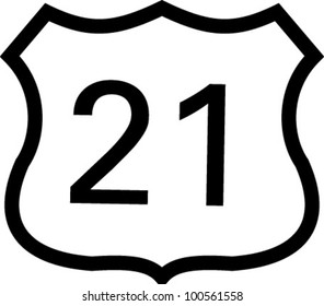 US 21 highway sign