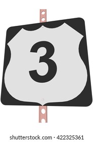 US 3 Route sign