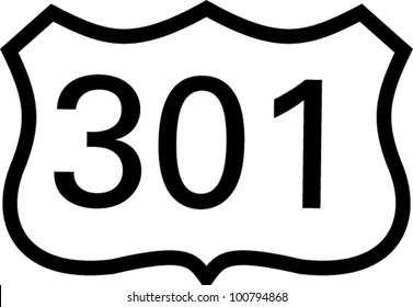 US 301 highway sign