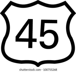 US 45 highway sign