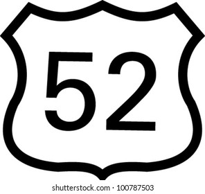 Us 52 Highway Sign Stock Vector (Royalty Free) 100787503 | Shutterstock