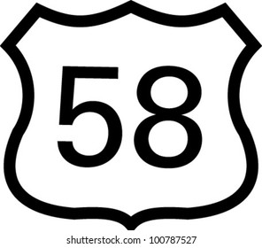 Us 58 Highway Sign Stock Vector (Royalty Free) 100787527 | Shutterstock