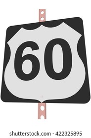Us 60 Route Sign Stock Vector (Royalty Free) 422325895 | Shutterstock