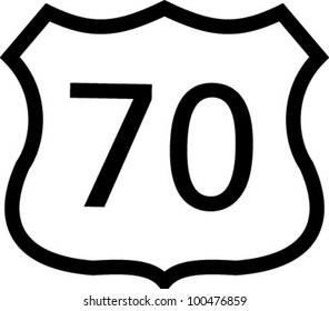 Us Route 70 East Filled White Stock Vector (Royalty Free) 1909025497