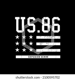 us 86 typography for print t shirt
