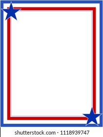 US abstract flag symbolic frame with stars with empty space for your text.