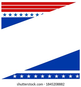 US abstract flag symbols border frame with empty space for text.	
