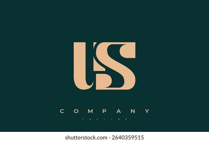 US Abstract Geometric Logo Design. Modern and elegant logo design with simplistic typography elements, showcasing branding excellence.