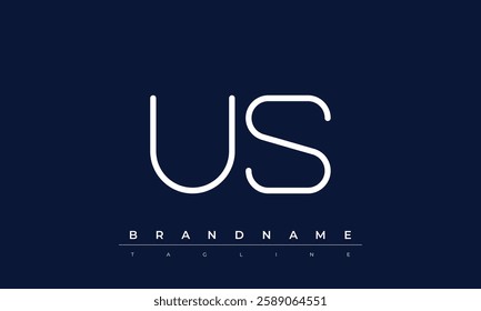 US Abstract letter logo. This logo icon incorporate with abstract shape in the creative way