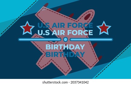 U.S Air Force Birthday illustration design template for banner, invitation, flyer, background, or poster. U.S Air Force Birthday template with plane design