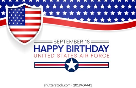 U.S. Air Force birthday is observed every year on September 18 all across United States of America. Vector illustration