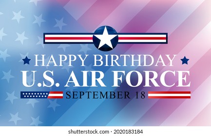 U.S. Air Force birthday is observed every year on September 18 all across United States of America. Vector illustration