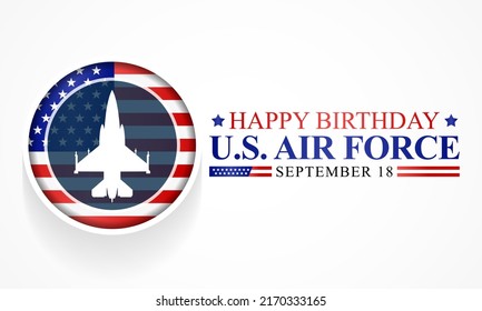 U.S. Air Force birthday is observed every year on September 18 all across United States of America. Vector illustration