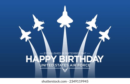 U.S. Air Force birthday is observed every year on September 18 all across United States of America. Vector illustration