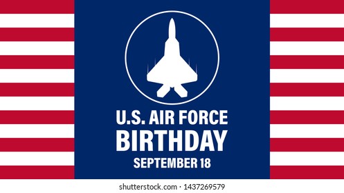 US Air Force Birthday. September 18. Poster, Template, Card, Banner, Background Design.