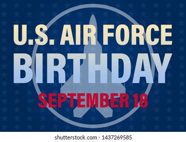 US Air Force Birthday. September 18. Poster, Template, Card, Banner, Background Design.