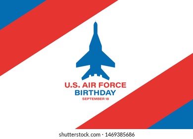 US Air Force Birthday. September 18. Poster, Template, Card, Banner, Background Design.