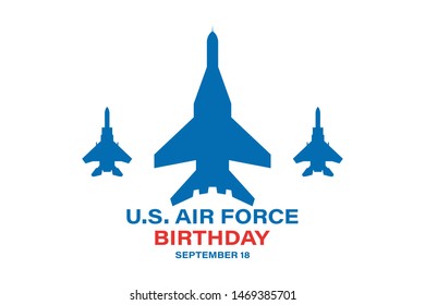 US Air Force Birthday. September 18. Poster, Template, Card, Banner, Background Design.