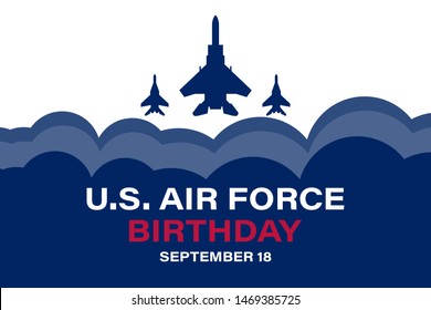 US Air Force Birthday. September 18. Poster, Template, Card, Banner, Background Design.