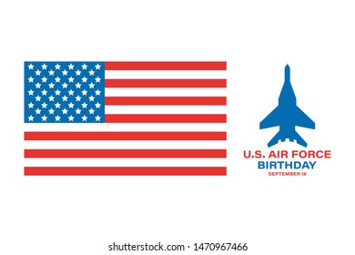 US Air Force Birthday. September 18. Poster, Template, Card, Banner, Background Design.