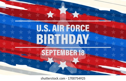 US Air Force Birthday. September 18. Poster, Template, Card, Banner, Background Design. Vector EPS 10. 