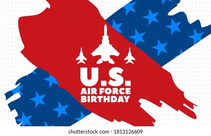 US Air Force Birthday. September 18. Poster, Template, Card, Banner, Background Design. Vector EPS 10