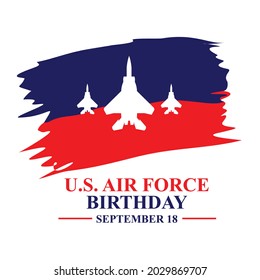 US Air Force Birthday. September 18. Poster, Template, Card, Banner, Background Design. vector design