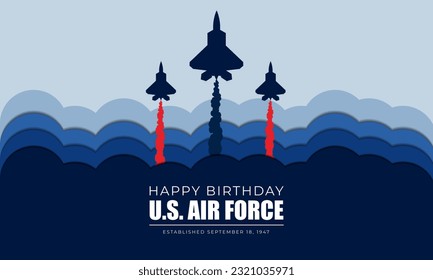 US Air Force Birthday September 18th Background Vector Illustration