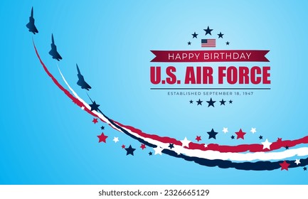 US Air Force Birthday September 18th Background Vector Illustration