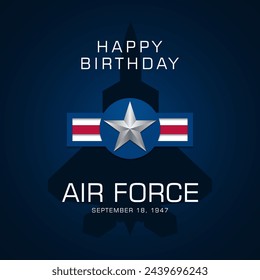 US Air Force Birthday September 18th Background Vector Illustration