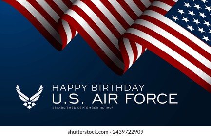 US Air Force Birthday September 18th Background Vector Illustration
