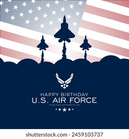 US Air Force Birthday September 18th Background Vector Illustration