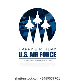 US Air Force Birthday September 18th Background Vector Illustration