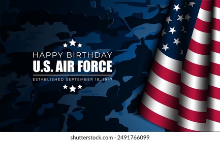 US Air Force Birthday September 18th Background Vector Illustration