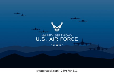 US Air Force Birthday September 18th Background Vector Illustration