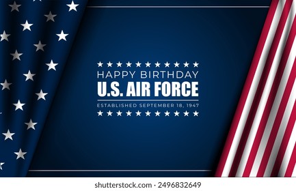 ILUSTRACIÓN VECTORIAL de antecedentes del cumpleaños de la Fuerza Aérea de Estados Unidos el 18 de septiembre