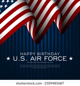 US Air Force Birthday September 18th Background Vector Illustration