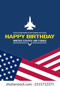US Air Force Birthday September 18th Background Vector Illustration