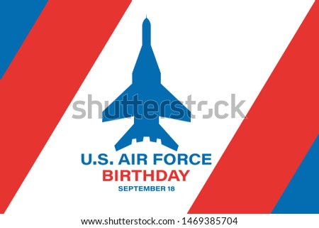 US Air Force Birthday. September 18. Poster, Template, Card, Banner, Background Design.