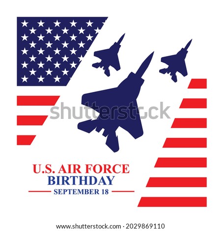 US Air Force Birthday. September 18. Poster, Template, Card, Banner, Background Design. vector design