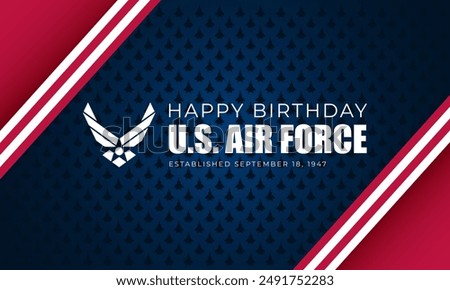 US Air Force Birthday September 18th Background Vector Illustration