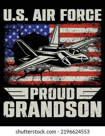 U.S. Air Force Proud Grandson Veteran Shirt Design